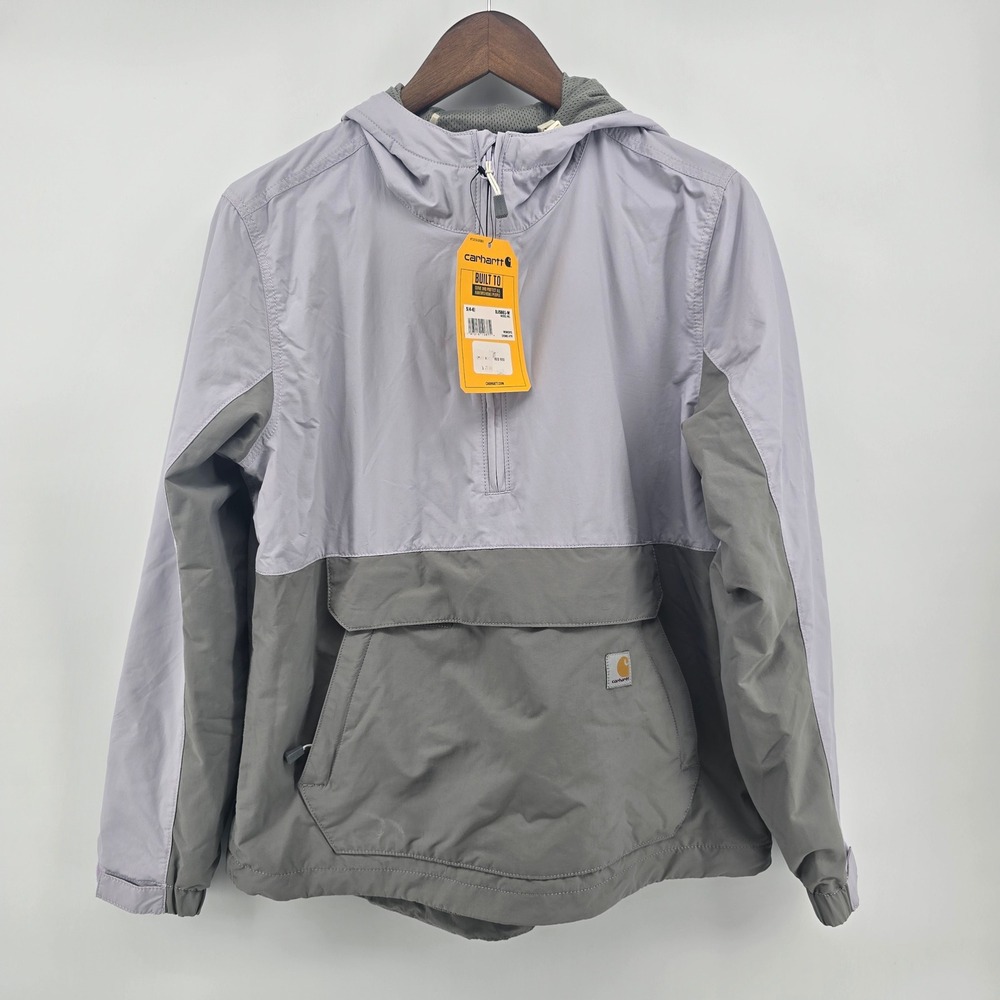 Carhartt Rain Defender Lightweight Packable Anorak Jacket Grey OJ5861-W Womens S
